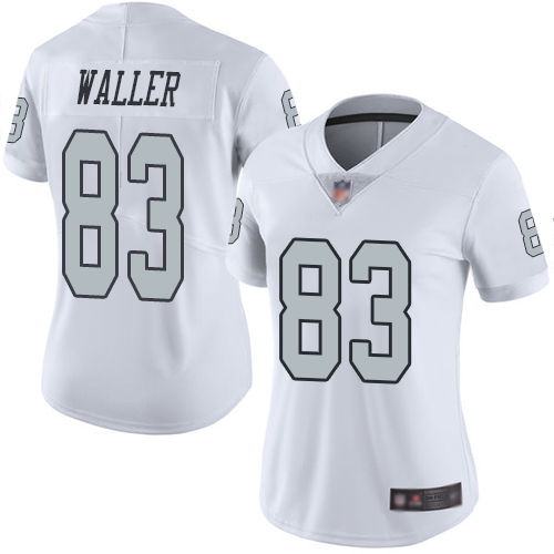 Nike Raiders #83 Darren Waller White Women's Stitched NFL Limited Rush Jersey Nike Raiders #83 Darren Waller White Women's Stitched NFL Limited Rush Jersey
