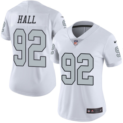 Nike Raiders #92 P.J. Hall White Women's Stitched NFL Limited Rush Jersey Nike Raiders #92 P.J. Hall White Women's Stitched NFL Limited Rush Jersey