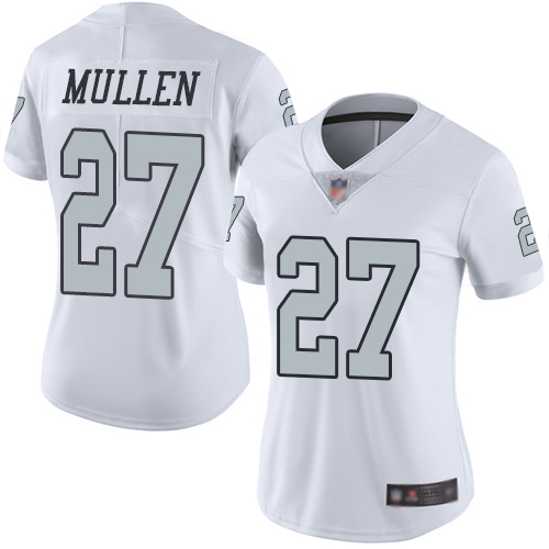 Nike Raiders #27 Trayvon Mullen White Women's Stitched NFL Limited Rush Jersey Nike Raiders #27 Trayvon Mullen White Women's Stitched NFL Limited Rush Jersey