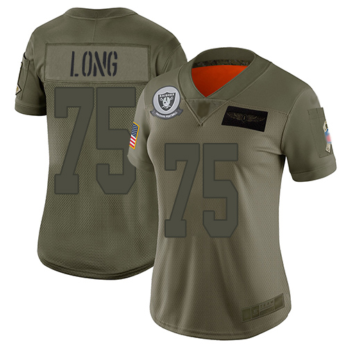 Nike Raiders #75 Howie Long Camo Women's Stitched NFL Limited 2019 Salute to Service Jersey