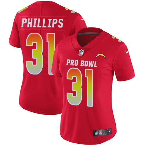 Nike Chargers #31 Adrian Phillips Red Women's Stitched NFL Limited AFC 2019 Pro Bowl Jersey Nike Chargers #31 Adrian Phillips Red Women's Stitched NFL Limited AFC 2019 Pro Bowl Jersey