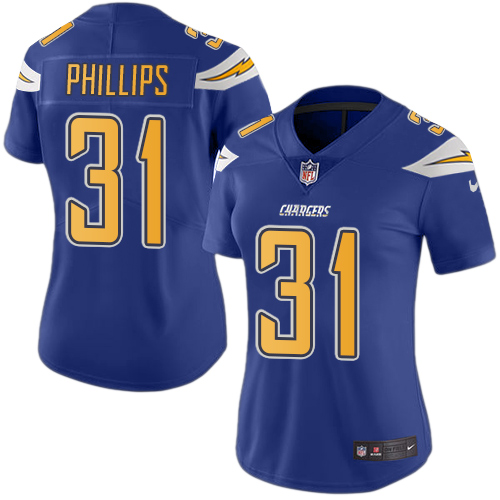 Nike Chargers #31 Adrian Phillips Electric Blue Women's Stitched NFL Limited Rush Jersey Nike Chargers #31 Adrian Phillips Electric Blue Women's Stitched NFL Limited Rush Jersey