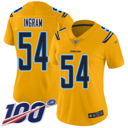 Nike Chargers #54 Melvin Ingram Gold Women's Stitched NFL Limited Inverted Legend 100th Season Jersey Nike Chargers #54 Melvin Ingram Gold Women's Stitched NFL Limited Inverted Legend 100th Season Jersey
