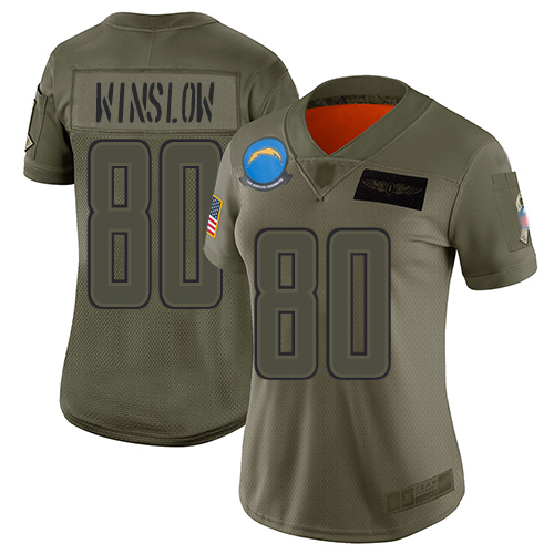 Nike Chargers #80 Kellen Winslow Camo Women's Stitched NFL Limited 2019 Salute to Service Jersey Nike Chargers #80 Kellen Winslow Camo Women's Stitched NFL Limited 2019 Salute to Service Jersey