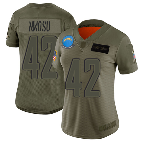 Nike Chargers #42 Uchenna Nwosu Camo Women's Stitched NFL Limited 2019 Salute to Service Jersey Nike Chargers #42 Uchenna Nwosu Camo Women's Stitched NFL Limited 2019 Salute to Service Jersey