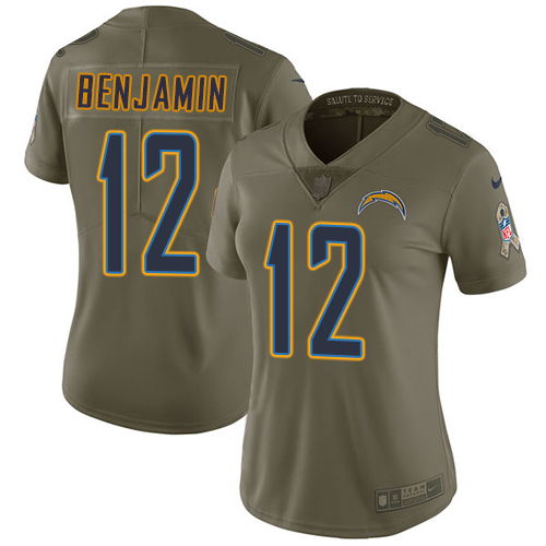Nike Chargers #12 Travis Benjamin Olive Women's Stitched NFL Limited 2017 Salute to Service Jersey Nike Chargers #12 Travis Benjamin Olive Women's Stitched NFL Limited 2017 Salute to Service Jersey