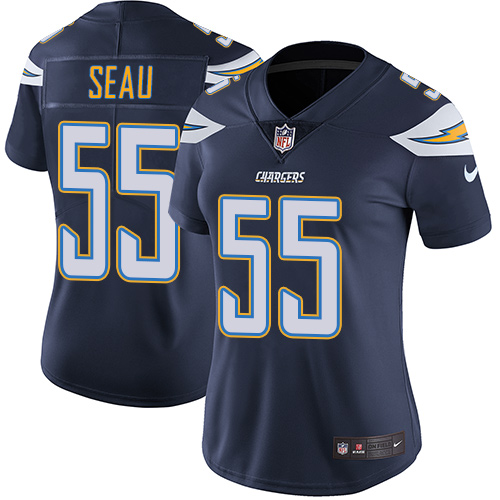Nike Chargers #55 Junior Seau Navy Blue Team Color Women's Stitched NFL Vapor Untouchable Limited Jersey Nike Chargers #55 Junior Seau Navy Blue Team Color Women's Stitched NFL Vapor Untouchable Limited Jersey