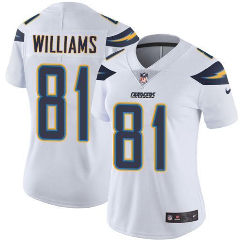 Nike Chargers #81 Mike Williams White Women's Stitched NFL Vapor Untouchable Limited Jersey Nike Chargers #81 Mike Williams White Women's Stitched NFL Vapor Untouchable Limited Jersey