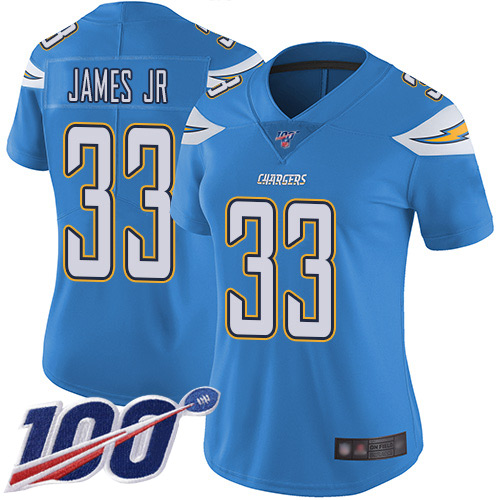 Nike Chargers #33 Derwin James Jr Electric Blue Alternate Women's Stitched NFL 100th Season Vapor Limited Jersey Nike Chargers #33 Derwin James Jr Electric Blue Alternate Women's Stitched NFL 100th Season Vapor Limited Jersey