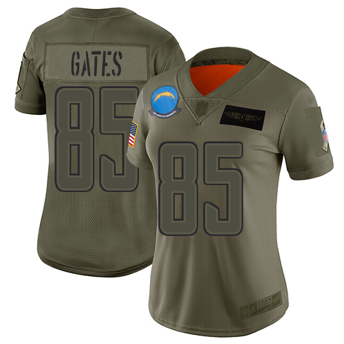 Nike Chargers #85 Antonio Gates Camo Women's Stitched NFL Limited 2019 Salute to Service Jersey Nike Chargers #85 Antonio Gates Camo Women's Stitched NFL Limited 2019 Salute to Service Jersey