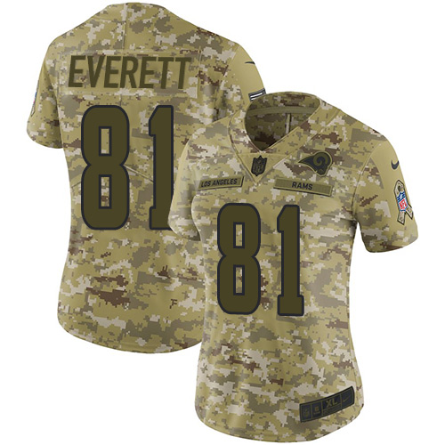 Nike Rams #81 Gerald Everett Camo Women's Stitched NFL Limited 2018 Salute to Service Jersey Nike Rams #81 Gerald Everett Camo Women's Stitched NFL Limited 2018 Salute to Service Jersey