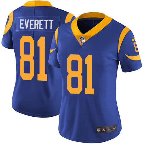 Nike Rams #81 Gerald Everett Royal Blue Alternate Women's Stitched NFL Vapor Untouchable Limited Jersey Nike Rams #81 Gerald Everett Royal Blue Alternate Women's Stitched NFL Vapor Untouchable Limited Jersey