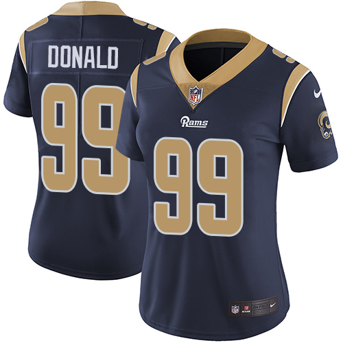 Nike Rams #99 Aaron Donald Navy Blue Team Color Women's Stitched NFL Vapor Untouchable Limited Jersey Nike Rams #99 Aaron Donald Navy Blue Team Color Women's Stitched NFL Vapor Untouchable Limited Jersey