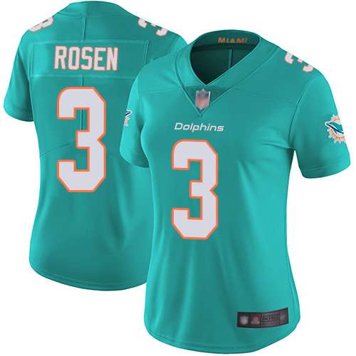 Nike Dolphins #3 Josh Rosen Aqua Green Team Color Women's Stitched NFL Vapor Untouchable Limited Jersey Nike Dolphins #3 Josh Rosen Aqua Green Team Color Women's Stitched NFL Vapor Untouchable Limited Jersey