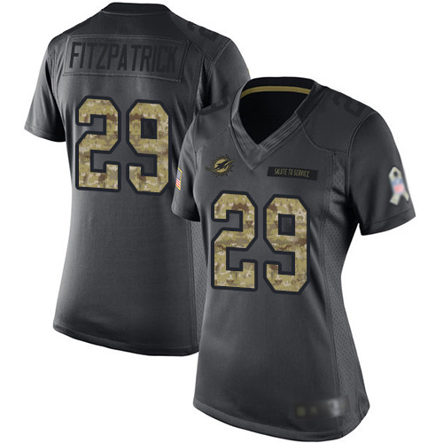 Nike Dolphins #29 Minkah Fitzpatrick Black Women's Stitched NFL Limited 2016 Salute to Service Jersey Nike Dolphins #29 Minkah Fitzpatrick Black Women's Stitched NFL Limited 2016 Salute to Service Jersey