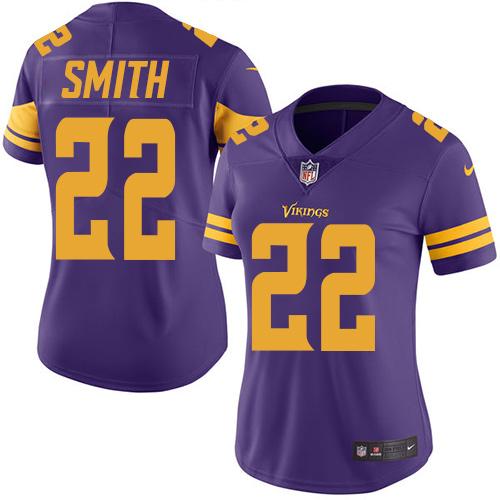 Nike Vikings #22 Harrison Smith Purple Women's Stitched NFL Limited Rush Jersey Nike Vikings #22 Harrison Smith Purple Women's Stitched NFL Limited Rush Jersey