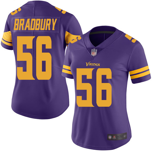 Nike Vikings #56 Garrett Bradbury Purple Women's Stitched NFL Limited Rush Jersey Nike Vikings #56 Garrett Bradbury Purple Women's Stitched NFL Limited Rush Jersey