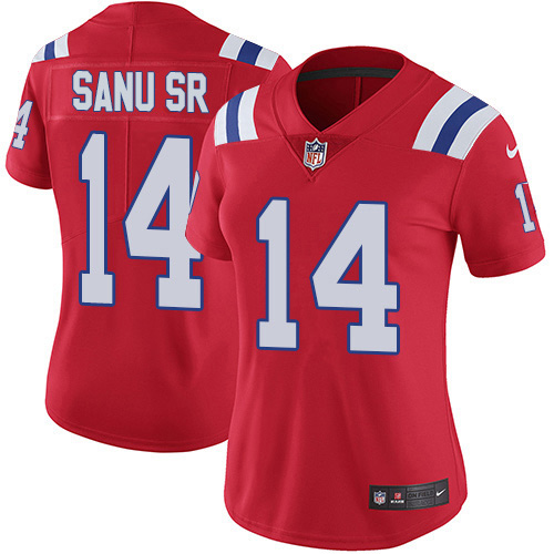 Nike Patriots #14 Mohamed Sanu Sr Red Alternate Women's Stitched NFL Vapor Untouchable Limited Jersey Nike Patriots #14 Mohamed Sanu Sr Red Alternate Women's Stitched NFL Vapor Untouchable Limited Jersey