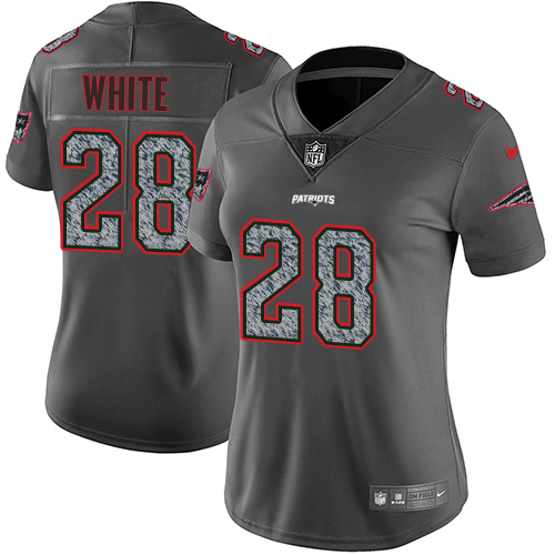 Nike Patriots #28 James White Gray Static Women's Stitched NFL Vapor Untouchable Limited Jersey Nike Patriots #28 James White Gray Static Women's Stitched NFL Vapor Untouchable Limited Jersey