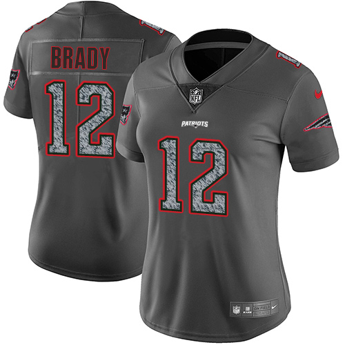 Nike Patriots #12 Tom Brady Gray Static Women's Stitched NFL Vapor Untouchable Limited Jersey Nike Patriots #12 Tom Brady Gray Static Women's Stitched NFL Vapor Untouchable Limited Jersey