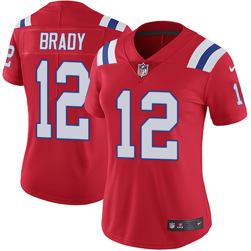 Nike Patriots #12 Tom Brady Red Alternate Women's Stitched NFL Vapor Untouchable Limited Jersey Nike Patriots #12 Tom Brady Red Alternate Women's Stitched NFL Vapor Untouchable Limited Jersey