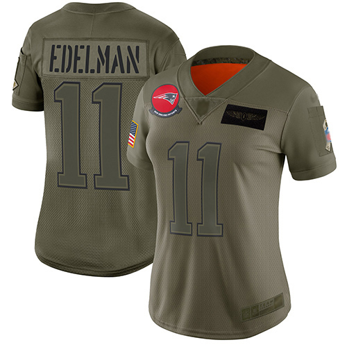 Nike Patriots #11 Julian Edelman Camo Women's Stitched NFL Limited 2019 Salute to Service Jersey Nike Patriots #11 Julian Edelman Camo Women's Stitched NFL Limited 2019 Salute to Service Jersey