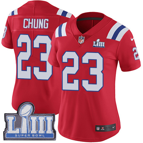 Nike Patriots #23 Patrick Chung Red Alternate Super Bowl LIII Bound Women's Stitched NFL Vapor Untouchable Limited Jersey Nike Patriots #23 Patrick Chung Red Alternate Super Bowl LIII Bound Women's Stitched NFL Vapor Untouchable Limited Jersey