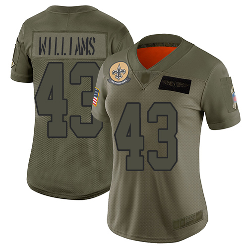 Nike Saints #43 Marcus Williams Camo Women's Stitched NFL Limited 2019 Salute to Service Jersey Nike Saints #43 Marcus Williams Camo Women's Stitched NFL Limited 2019 Salute to Service Jersey