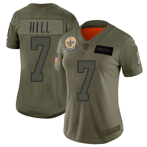 Nike Saints #7 Taysom Hill Camo Women's Stitched NFL Limited 2019 Salute to Service Jersey Nike Saints #7 Taysom Hill Camo Women's Stitched NFL Limited 2019 Salute to Service Jersey