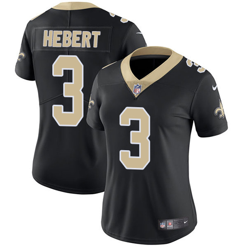 Nike Saints #3 Bobby Hebert Black Team Color Women's Stitched NFL Vapor Untouchable Limited Jersey Nike Saints #3 Bobby Hebert Black Team Color Women's Stitched NFL Vapor Untouchable Limited Jersey