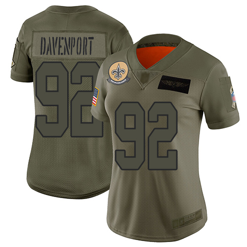 Nike Saints #92 Marcus Davenport Camo Women's Stitched NFL Limited 2019 Salute to Service Jersey Nike Saints #92 Marcus Davenport Camo Women's Stitched NFL Limited 2019 Salute to Service Jersey