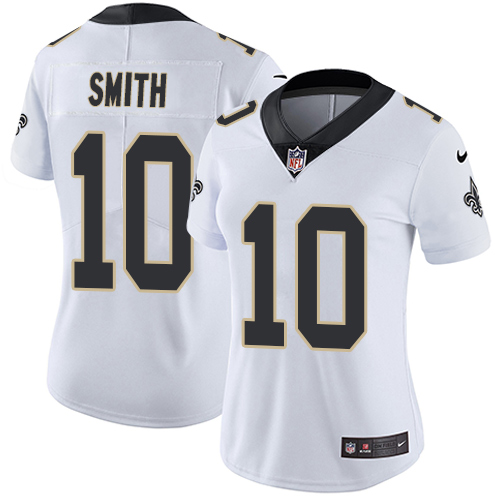 Nike Saints #10 Tre'Quan Smith White Women's Stitched NFL Vapor Untouchable Limited Jersey Nike Saints #10 Tre'Quan Smith White Women's Stitched NFL Vapor Untouchable Limited Jersey