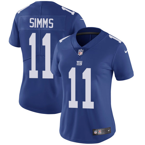 Nike Giants #11 Phil Simms Royal Blue Team Color Women's Stitched NFL Vapor Untouchable Limited Jersey Nike Giants #11 Phil Simms Royal Blue Team Color Women's Stitched NFL Vapor Untouchable Limited Jersey