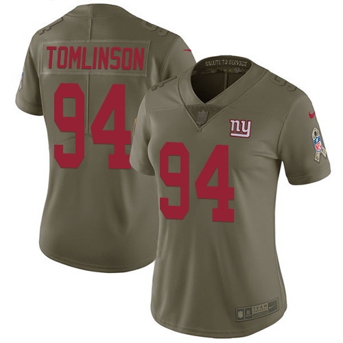 Nike Giants #94 Dalvin Tomlinson Olive Women's Stitched NFL Limited 2017 Salute to Service Jersey Nike Giants #94 Dalvin Tomlinson Olive Women's Stitched NFL Limited 2017 Salute to Service Jersey