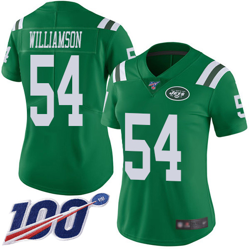 Nike Jets #54 Avery Williamson Green Women's Stitched NFL Limited Rush 100th Season Jersey Nike Jets #54 Avery Williamson Green Women's Stitched NFL Limited Rush 100th Season Jersey