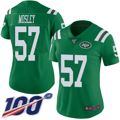 Nike Jets #57 C.J. Mosley Green Women's Stitched NFL Limited Rush 100th Season Jersey Nike Jets #57 C.J. Mosley Green Women's Stitched NFL Limited Rush 100th Season Jersey