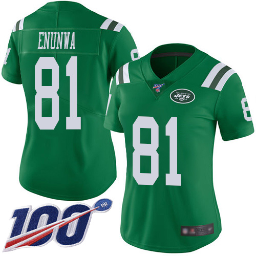 Nike Jets #81 Quincy Enunwa Green Women's Stitched NFL Limited Rush 100th Season Jersey Nike Jets #81 Quincy Enunwa Green Women's Stitched NFL Limited Rush 100th Season Jersey