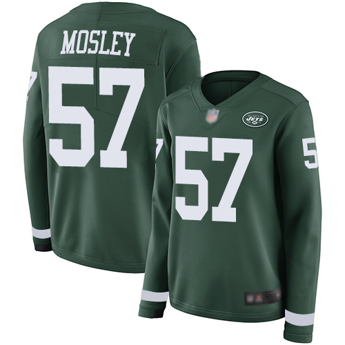 Nike Jets #57 C.J. Mosley Green Team Color Women's Stitched NFL Limited Therma Long Sleeve Jersey Nike Jets #57 C.J. Mosley Green Team Color Women's Stitched NFL Limited Therma Long Sleeve Jersey