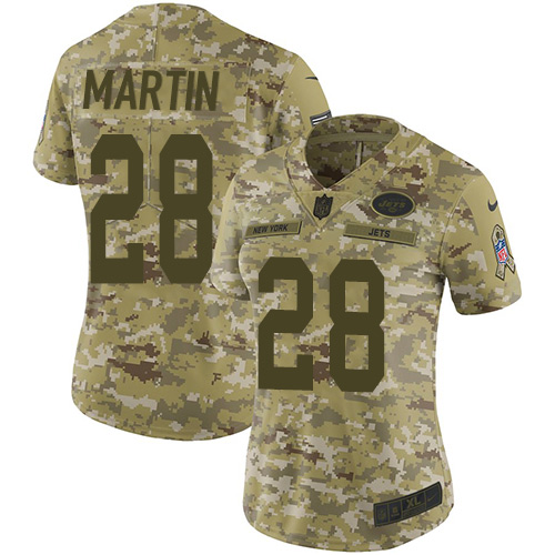 Nike Jets #28 Curtis Martin Camo Women's Stitched NFL Limited 2018 Salute to Service Jersey Nike Jets #28 Curtis Martin Camo Women's Stitched NFL Limited 2018 Salute to Service Jersey
