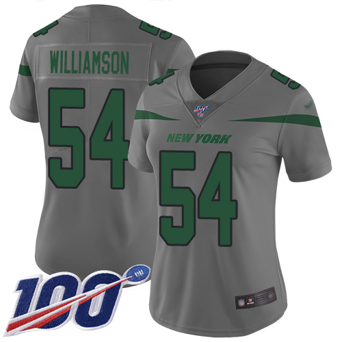 Nike Jets #54 Avery Williamson Gray Women's Stitched NFL Limited Inverted Legend 100th Season Jersey Nike Jets #54 Avery Williamson Gray Women's Stitched NFL Limited Inverted Legend 100th Season Jersey
