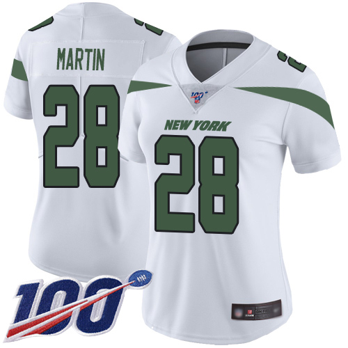 Nike Jets #28 Curtis Martin White Women's Stitched NFL 100th Season Vapor Limited Jersey Nike Jets #28 Curtis Martin White Women's Stitched NFL 100th Season Vapor Limited Jersey