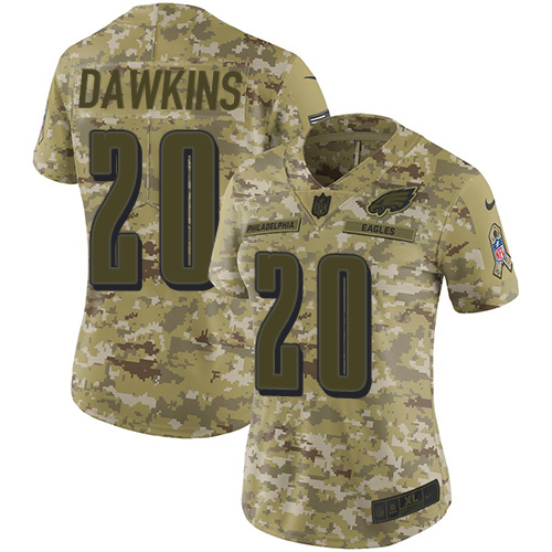 Nike Eagles #20 Brian Dawkins Camo Women's Stitched NFL Limited 2018 Salute to Service Jersey Nike Eagles #20 Brian Dawkins Camo Women's Stitched NFL Limited 2018 Salute to Service Jersey