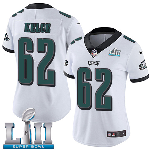 Nike Eagles #62 Jason Kelce White Super Bowl LII Women's Stitched NFL Vapor Untouchable Limited Jersey Nike Eagles #62 Jason Kelce White Super Bowl LII Women's Stitched NFL Vapor Untouchable Limited Jersey