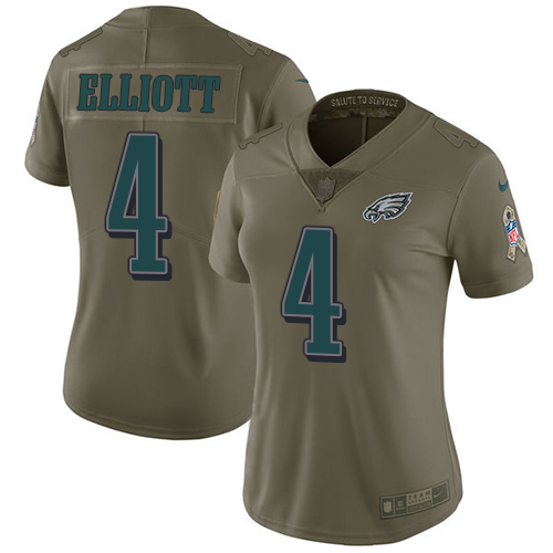 Nike Eagles #4 Jake Elliott Olive Women's Stitched NFL Limited 2017 Salute to Service Jersey Nike Eagles #4 Jake Elliott Olive Women's Stitched NFL Limited 2017 Salute to Service Jersey