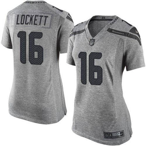 Nike Seahawks #16 Tyler Lockett Gray Women's Stitched NFL Limited Gridiron Gray Jersey Nike Seahawks #16 Tyler Lockett Gray Women's Stitched NFL Limited Gridiron Gray Jersey