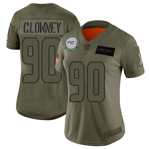 Nike Seahawks #90 Jadeveon Clowney Camo Women's Stitched NFL Limited 2019 Salute to Service Jersey Nike Seahawks #90 Jadeveon Clowney Camo Women's Stitched NFL Limited 2019 Salute to Service Jersey