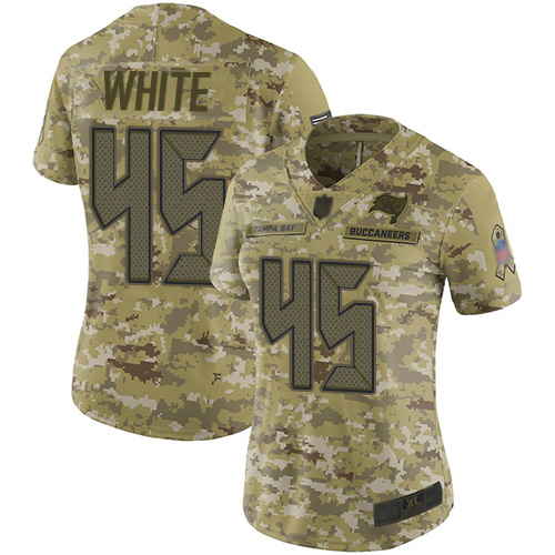 Nike Buccaneers #45 Devin White Camo Women's Stitched NFL Limited 2018 Salute to Service Jersey Nike Buccaneers #45 Devin White Camo Women's Stitched NFL Limited 2018 Salute to Service Jersey