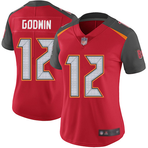 Nike Buccaneers #12 Chris Godwin Red Team Color Women's Stitched NFL Vapor Untouchable Limited Jersey Nike Buccaneers #12 Chris Godwin Red Team Color Women's Stitched NFL Vapor Untouchable Limited Jersey