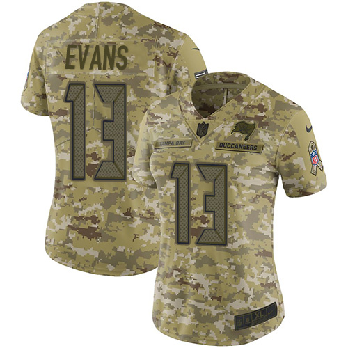 Nike Buccaneers #13 Mike Evans Camo Women's Stitched NFL Limited 2018 Salute to Service Jersey Nike Buccaneers #13 Mike Evans Camo Women's Stitched NFL Limited 2018 Salute to Service Jersey