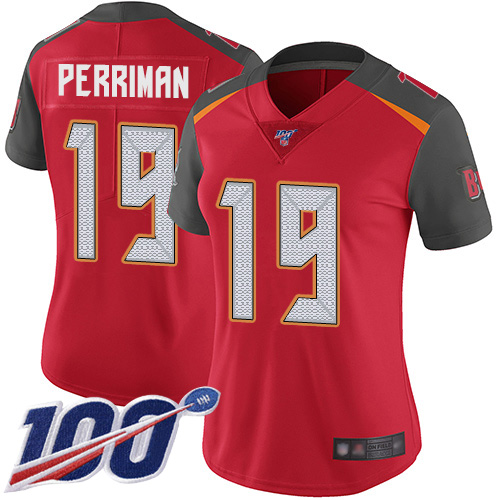 Nike Buccaneers #19 Breshad Perriman Red Team Color Women's Stitched NFL 100th Season Vapor Limited Jersey Nike Buccaneers #19 Breshad Perriman Red Team Color Women's Stitched NFL 100th Season Vapor Limited Jersey
